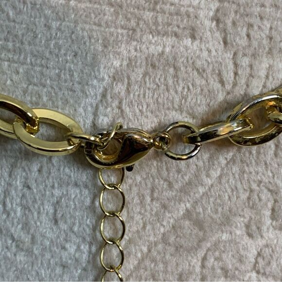House Of Harlow 1960 Paperclip Charm Necklace Gold-Plated Silver Heart 16"+3 New - Picture 9 of 13